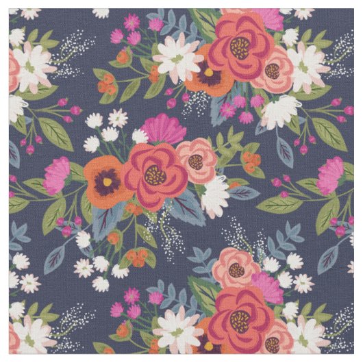 Tissu Motif des bouquets floraux de Boho (Fermer)