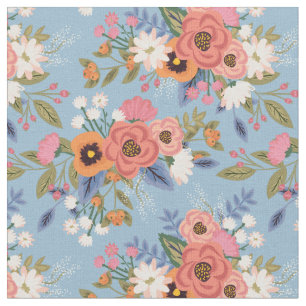 Tissu Motif des bouquets floraux Pastels Boho