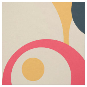 Tissu Motif des cercles géométriques rétro modernes