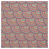Tissu Motif des cercles psychédéliques arc-en-ciel rétro (Échantillon)