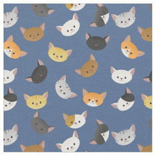 Tissu Motif des chats heureux
