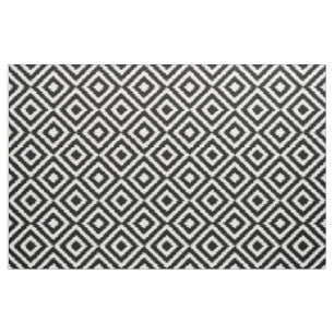 Tissu Motif des Diamants Ikat Blancs Rétro
