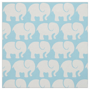 Tissu Motif Des Eléphants, Motif Des Eléphants, Bleu