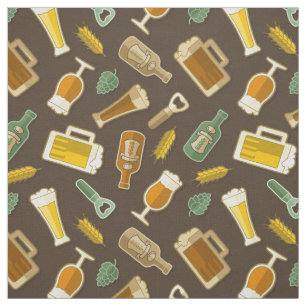 Tissu Motif des icônes de bière