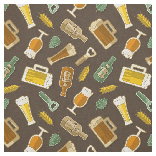 Tissu Motif des icônes de bière (Échantillon)