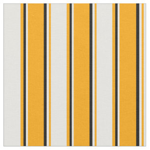 Tissu Motif des lignes orange, blanche et noire