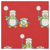Tissu Motif des pingouins de Noël (Fermer)