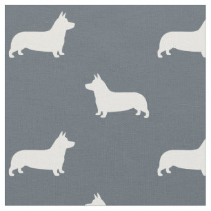 Tissu Motif des silhouettes de corgi gallois de Pembroke