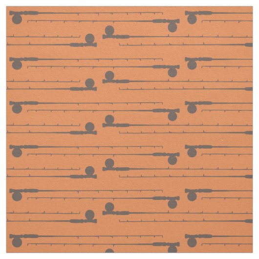 Tissu Motif des trappes de pêche Brown (Échantillon)