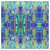 TISSU MOTIF DESIGNER SPATIAL GLISSE EN BLEU (Échantillon)