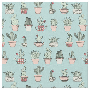 Tissu Motif dessiné mignon coloré de style de cactus 
