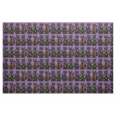 Tissu Motif d'Halloween violet aux chats noirs mignons (Fat Quarter)