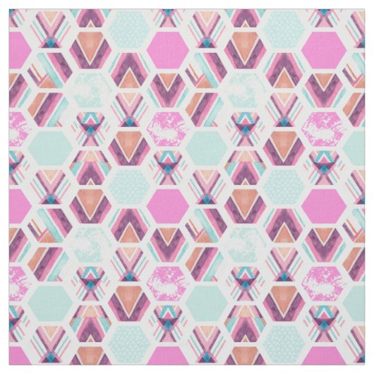 Tissu Motif d'hexagone d'aquarelle (Échantillon)