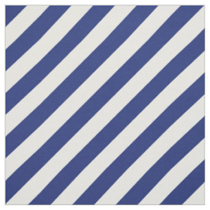 Tissu Motif diagonal de bleu marine et blanc de rayures