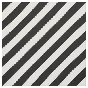 Tissu Motif diagonal noir et blanc de rayures