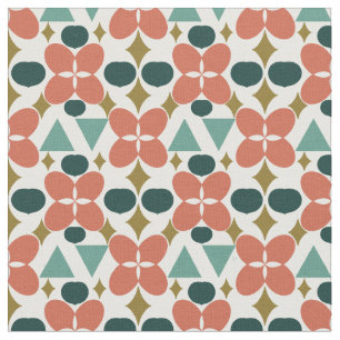 Tissu Motif diamant moderne à fleurs du milieu du siècle