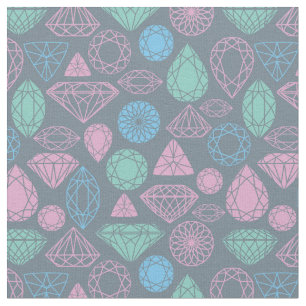 Tissu Motif d'icône de pierre gemme