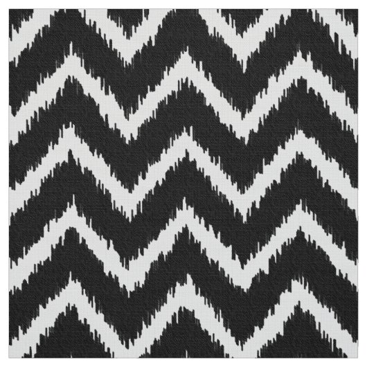 Tissu Motif d'Ikat Chevron - noir et blanc (Échantillon)