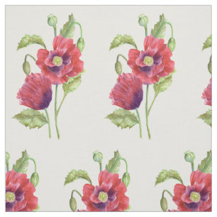 Tissu Motif d'illustration de couleur d'aquarelle rouge