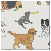 Tissu Motif d'illustrations de chiens mignons (Fermer)