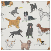 Tissu Motif d'illustrations de chiens mignons (Échantillon)