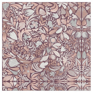 Tissu Motif d'illustrations florales de Bourgogne rose