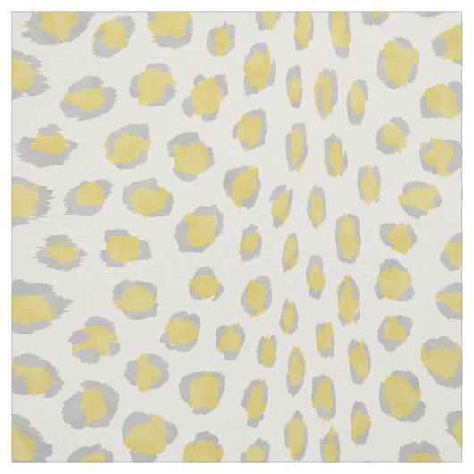 Tissu Motif d'impression chic jaune pastel gris guépard (Échantillon)