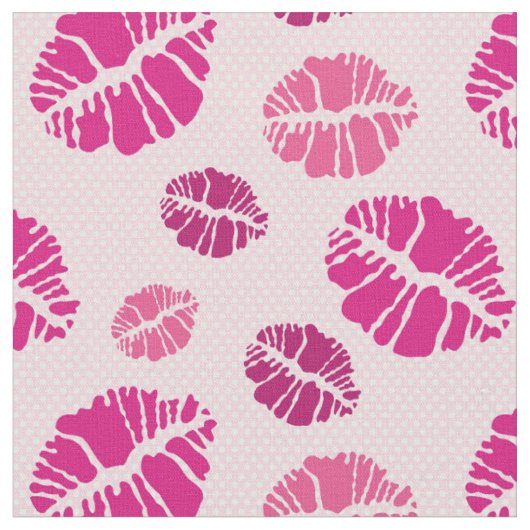 Tissu Motif d'impression de forme de baiser de rouge à (Fermer)