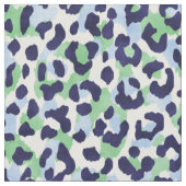 Tissu motif d'impression de guépard bleu-vert chic (Fermer)
