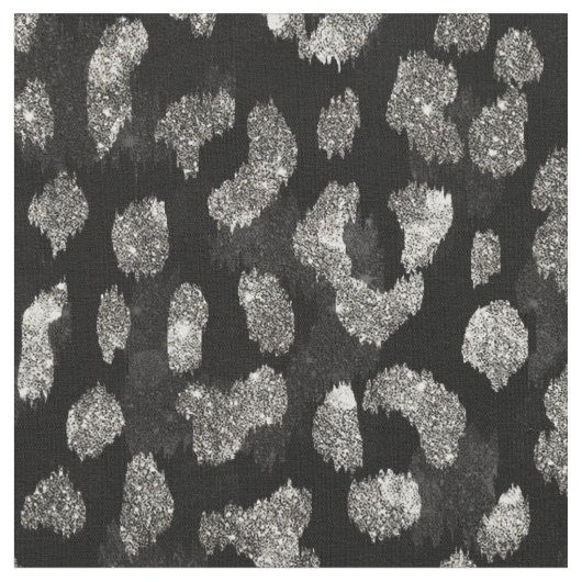 Tissu motif d'impression de guépard noir parties scintil (Fermer)