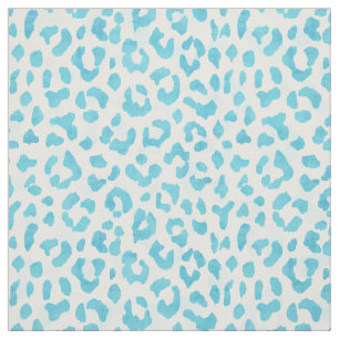 Tissu motif d'impression de guépard turquoise bleu et b
