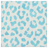 Tissu motif d'impression de guépard turquoise bleu et bl (Fermer)