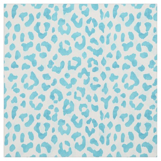 Tissu motif d'impression de guépard turquoise bleu et bl (Échantillon)