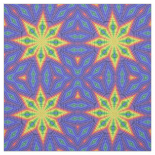 Tissu Motif d'impression géométrique bleu jaune étoile v