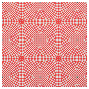 Tissu Motif d'impression géométrique étoile blanche roug