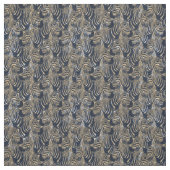 Tissu Motif d'impression moderne Gold Blue Zebras (Échantillon)