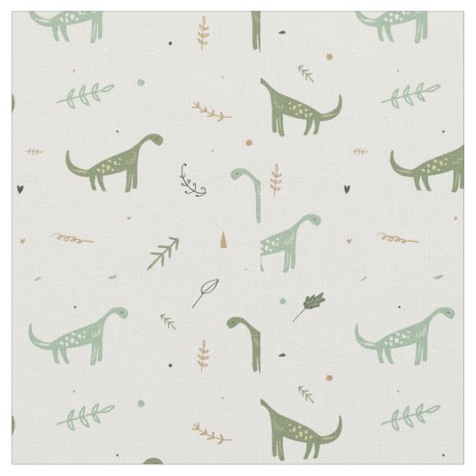 Tissu Motif Dinosaure Vert (Fermer)