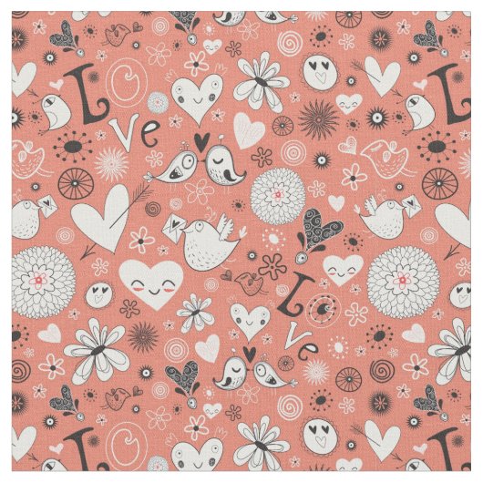 Tissu Motif d'inséparables (Fermer)