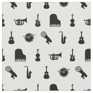 Tissu Motif d'instruments de musique à thème