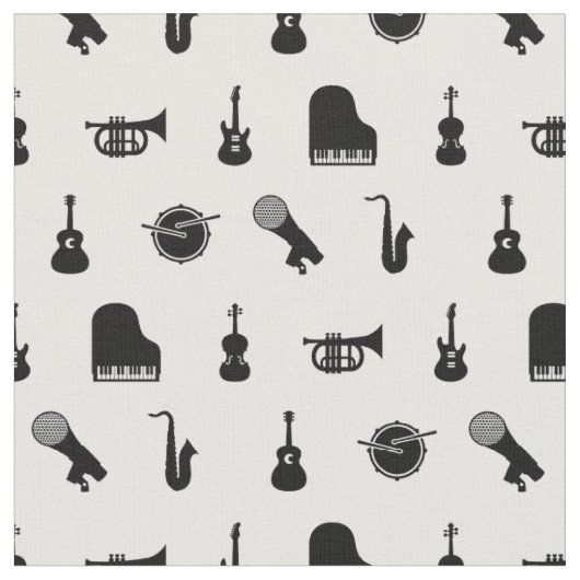 Tissu Motif d'instruments de musique à thème (Fermer)
