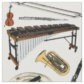 Tissu Motif d'instruments orchestraux (Fermer)