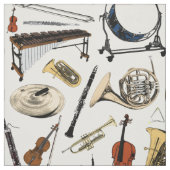Tissu Motif d'instruments orchestraux (Échantillon)