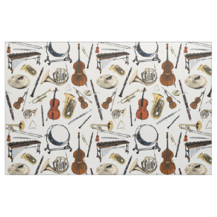 Tissu Motif d'instruments orchestraux