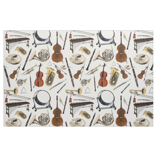 Tissu Motif d'instruments orchestraux (Fat Quarter)