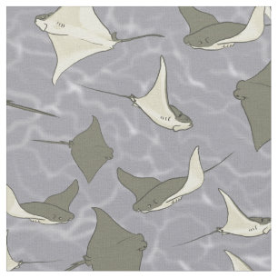 Tissu Motif d'océan de pastenague de Cownose