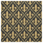 Tissu Motif doré à fleurs de lis (Échantillon)