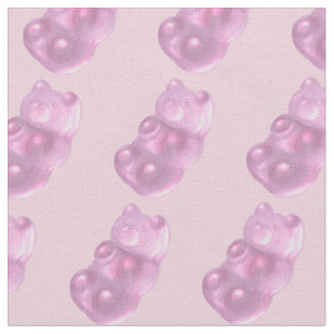 Tissu Motif d'ours de gomme rose