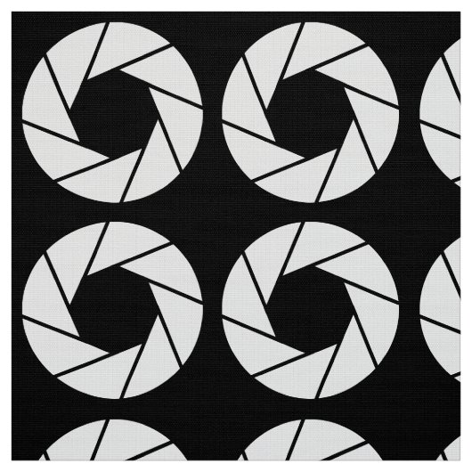Tissu Motif d'ouverture - Blanc sur noir (Échantillon)