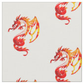 Tissu Motif Dragons de Feu Rouges (Fermer)
