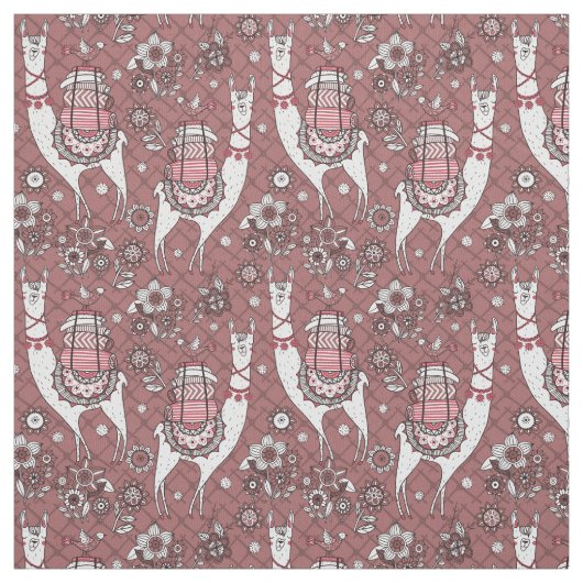 Tissu Motif drôle de lamas (Échantillon)